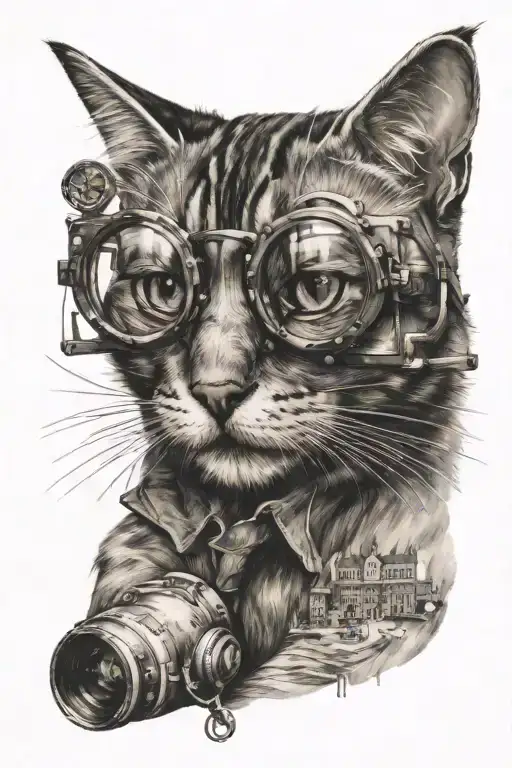 Travel Tattoo With Cat Sitting