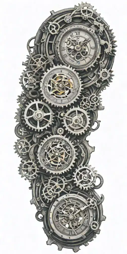 Steampunk Clock With Gears Intertwined