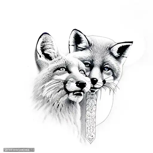 Puma And Fox Run Body Animal Draw