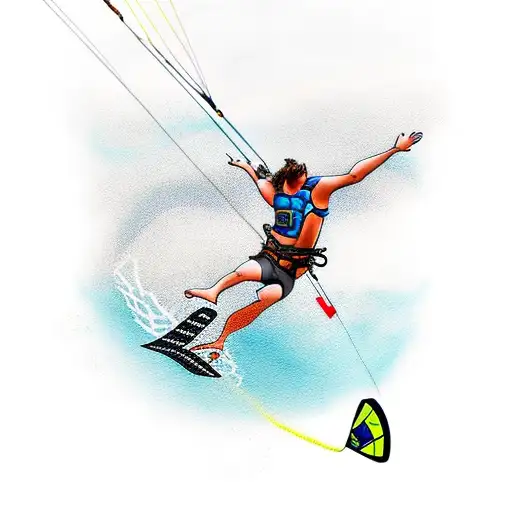 Kitesurfer Jumping In Front Of A Big Sunset