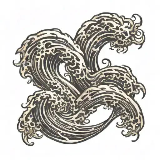 Wavy Logo With Text In Fire