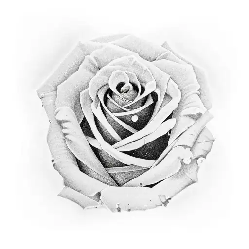 Purple Rose Tattoo With The Words I'm Not Your Party Favor As A