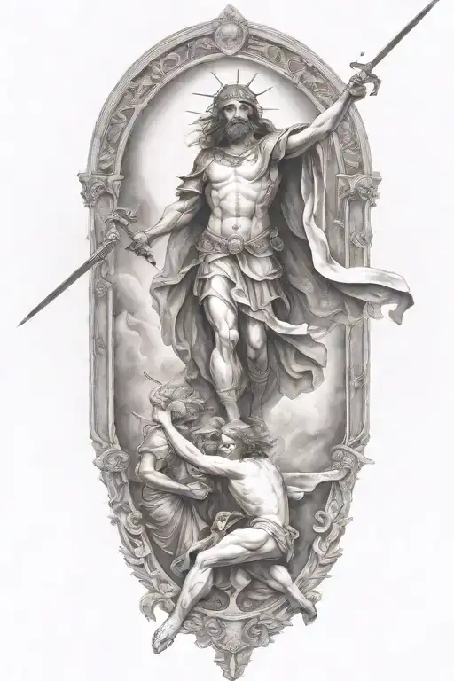 Saint Michel Slaying Satan