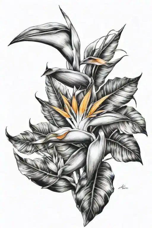 The Bird Of Paradise Flower Intertwined