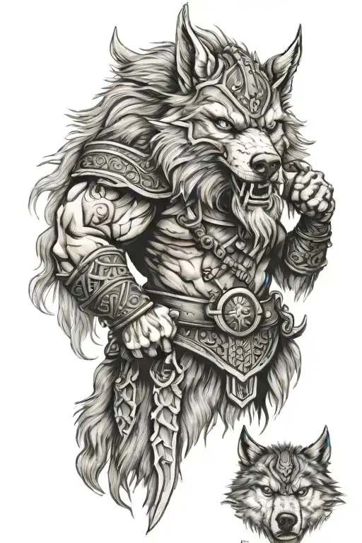 Wolf Berserker Viking With Real