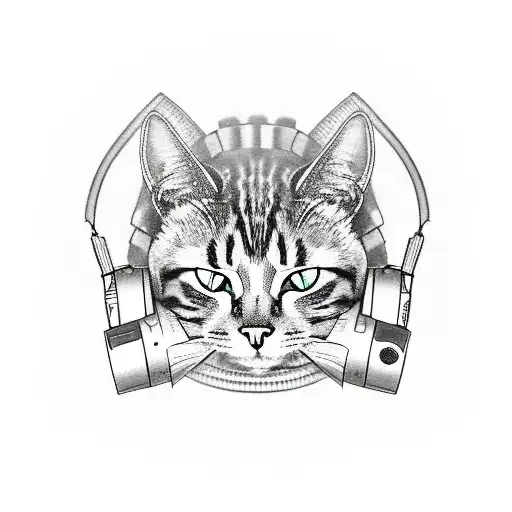 A Realistic Portrait Of A Cat Wearing A Viking Helmet And Holding A Gaming Controller