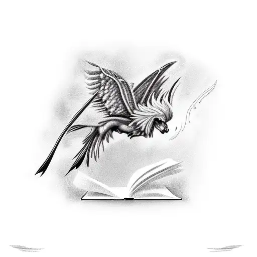 Griffon Flying Out Of The Magic Book