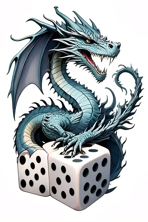 Dnd Dragon And Dice Intertwined