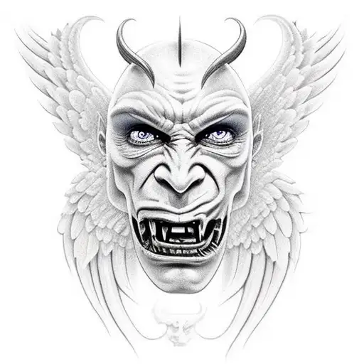 Angel And Demon Face To Face