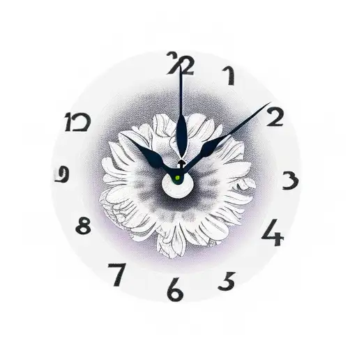 Iris Flower With Clock And Foot Print