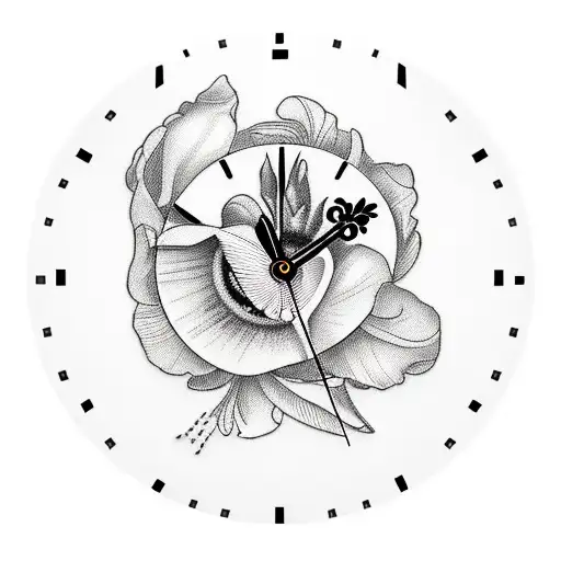 Iris Flowers With Clock And Feet Print Sleeve