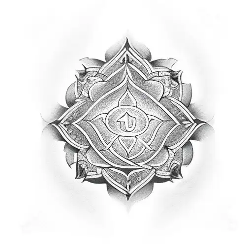 V Letter Merged With Hindu Religion Symbol