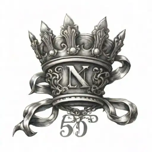 Roman Numeral 5 With A Crown Hanging