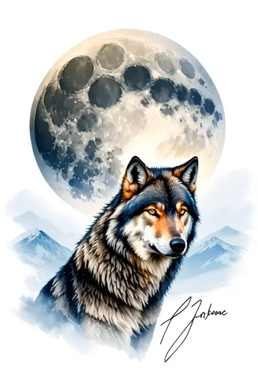 Wolves And Moon Nature