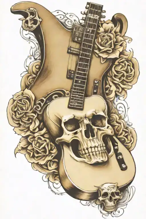 Telecaster Guitar And Skull