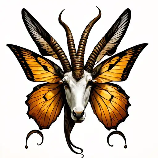 Capricorn With Butter Fly