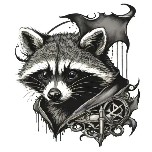 Raccoon In Batman Symbol