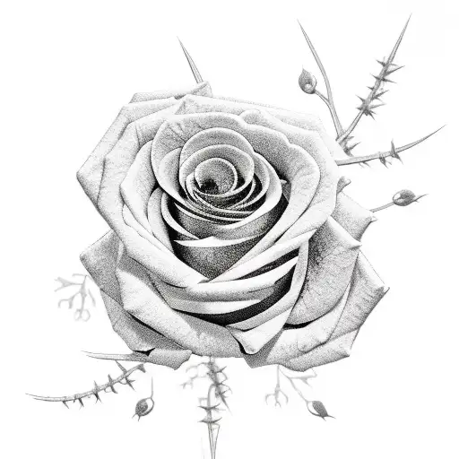 Black Roses With Thorns Branches