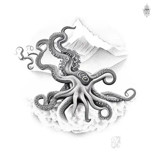 Paisaje Alpino And Octopus