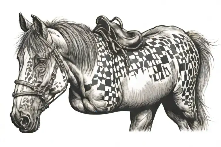 Dun Horse With A Square