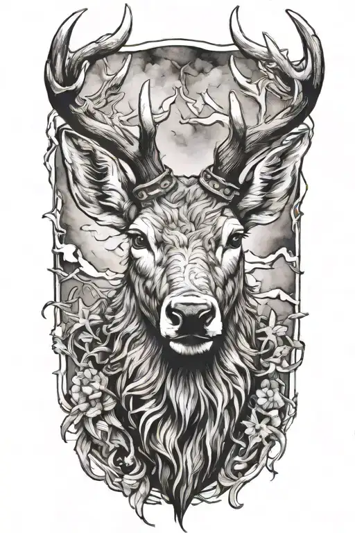 Fierce Stag Head
