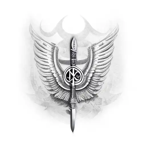 Upside Down Sikh Khanda Sword With Wings Masculine