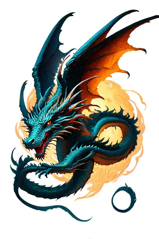 Dragon Wings Around Forearm Sleeve