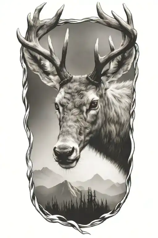 Fierce Stag Head