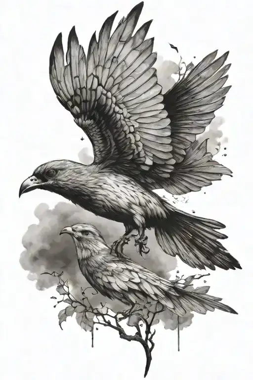 Phoniex Bird Flying Away