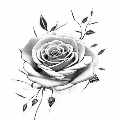 Thorns Branches With Black Roses On Ends