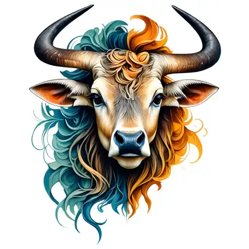 Taurus And Gemini Combined Tattoo Design