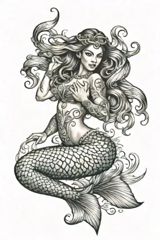 Polynesian Mermaid With Mermaid Tail