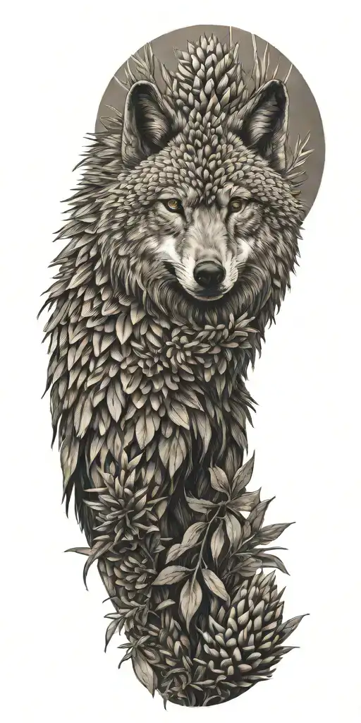 Banksia Plant With Wolf