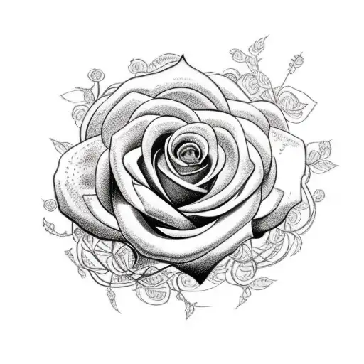 Bunddle Rose Crown With Vines And Space For Quote