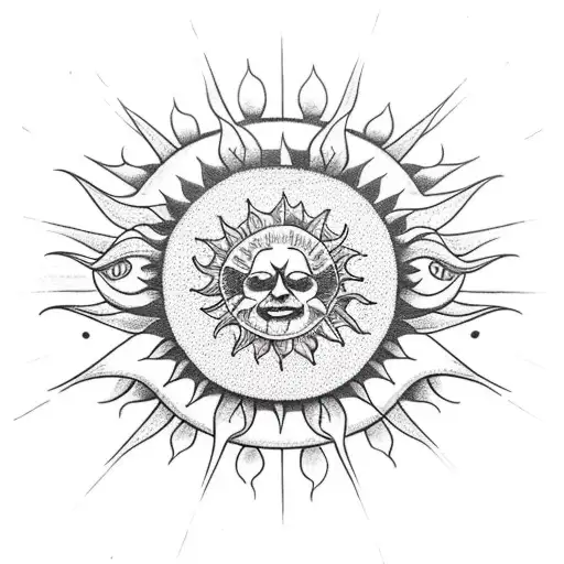 Sun Symbol With Weed