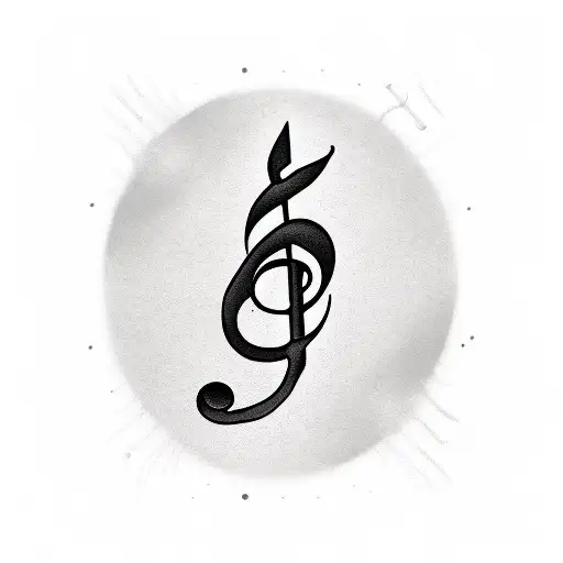 Percussion Clef With Music Stanzas Around It