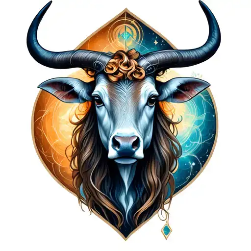Taurus And Gemini Combined Tattoo Design