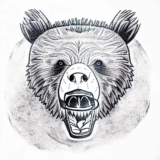 A Grizzly Bear In A Suit A With A Cigar In His Mouth