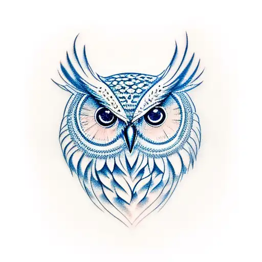 Owl With Blue Eyes