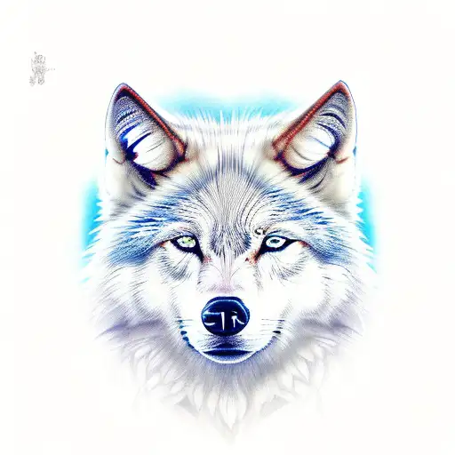White Wolf With Blue Eyes