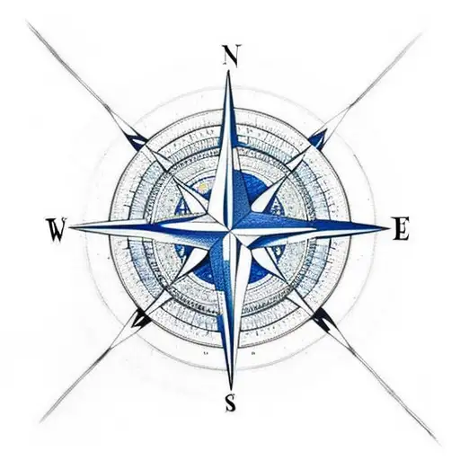 Compass Behind The Big Blue Whale