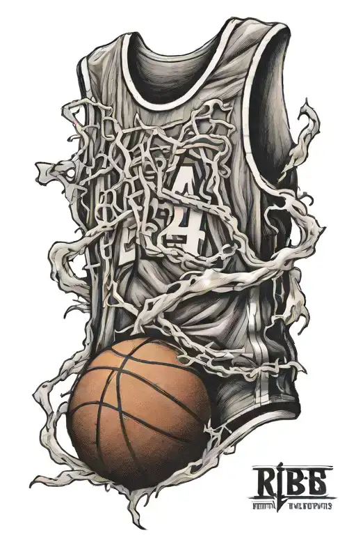 Basketball Jersey Hanging From A Human Rib