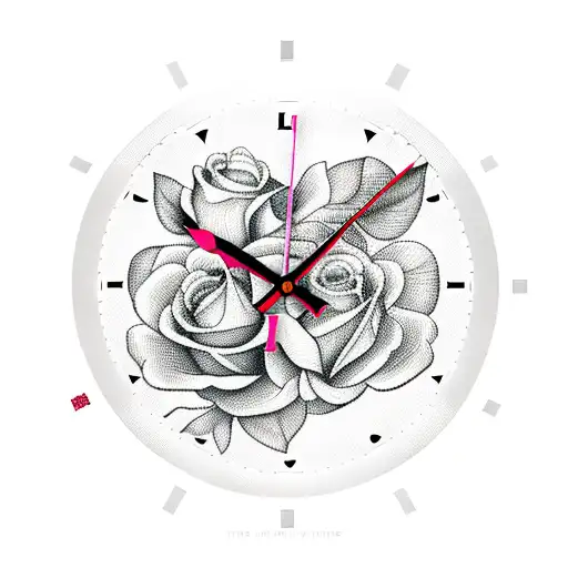Clock Surrounded By Roses