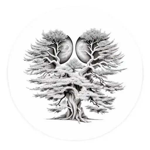 Bristlecone Pine With Moon Phases