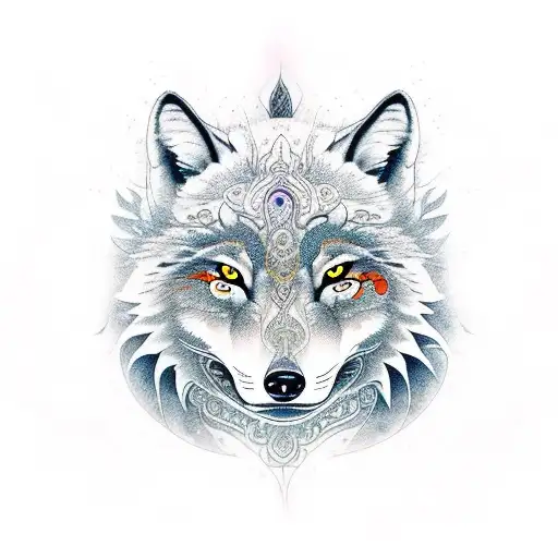 Yin And Yang Wolf And Fox With Wildlife