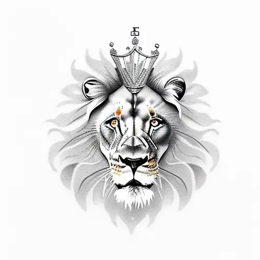 Lion With Scar On Eye And Crown