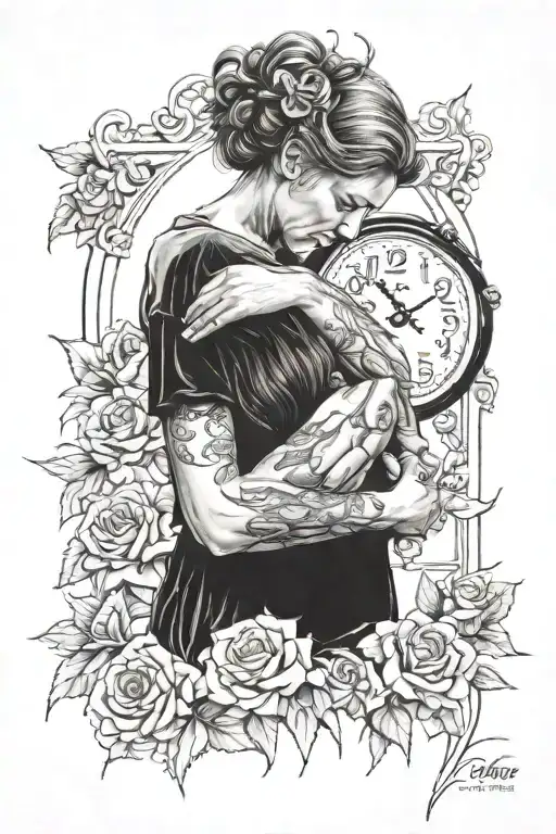 Grieving Mother Embracing Time