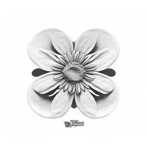 Daisy With A Dog Pawprint In The Middle Of The Daisy