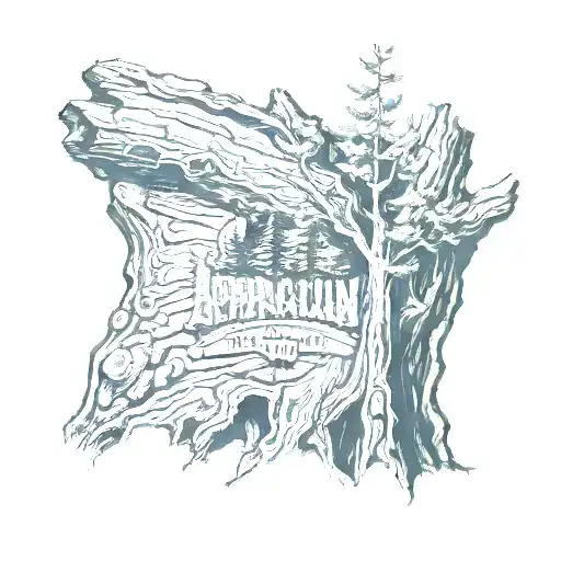 Appalachian Trial Logo Carved Into Tree Trunk Drawn