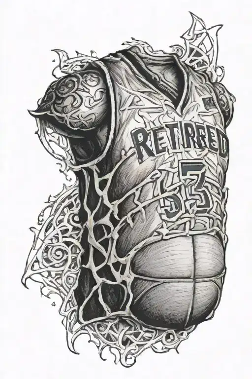 Retired Basketball Jersey On Rib Cage